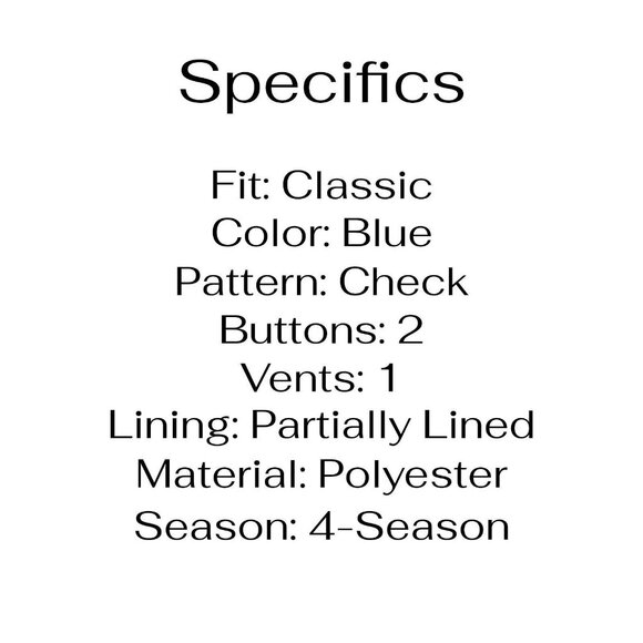 Vintage 1970s 40R Blue Check 2-Button Sport Coat Blazer Jacket T574 - Picture 4 of 11